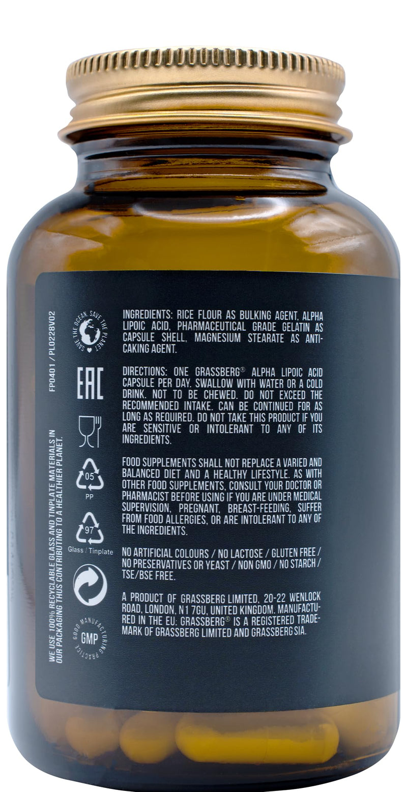 GRASSBERG - Alpha-Lipoic Acid | Supports Cell Protection and Energy Balance - 60 Capsules