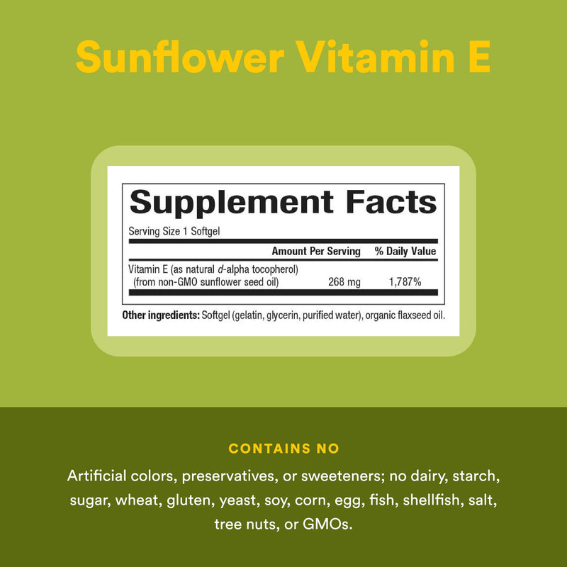 Whole Earth & Sea from Natural Factors, Sunflower Vitamin E, Whole Food Supplement 90 Count (Pack of 1)