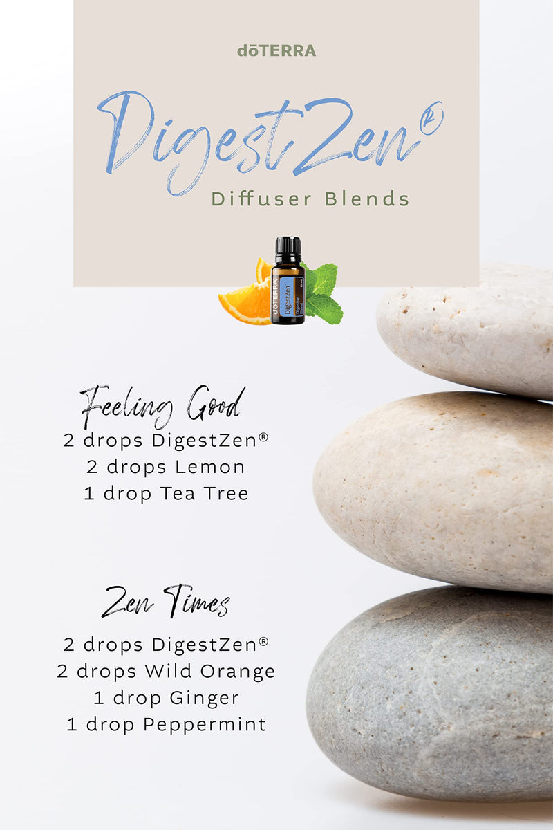 doTERRA DigestZen 15ml - Pure Essential Oil Digestive Blend with Peppermint, Ginger and Other Natural Oils to Help Reduce Gas, Indigestion and Upset Stomach 0.51 Fl Oz