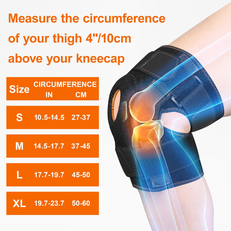 [Australia] - CHIYAN Hinged Knee Brace with Side Stabilizers for Men Women, Metal Hinge Knee Support for Meniscus Tear Arthritis Pain Relief, ACL, PCL, MCL Black Large(1 Pack) 