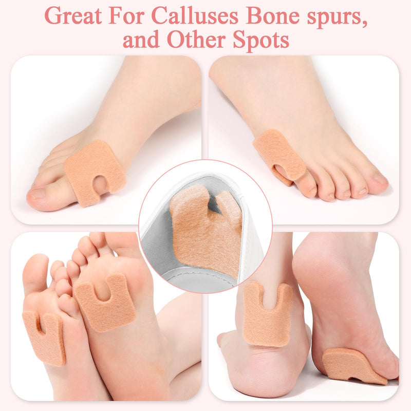 [Australia] - 72 Pcs Callus Pads for Feet Soft Felt Callus Cushions for Bottom of Foot U Shape Metatarsal Pads Pain Relief Adhesive Coin Pads Keep Protecting Calluses from Rubbing on Shoes for Women Men Heel Pads Beige 