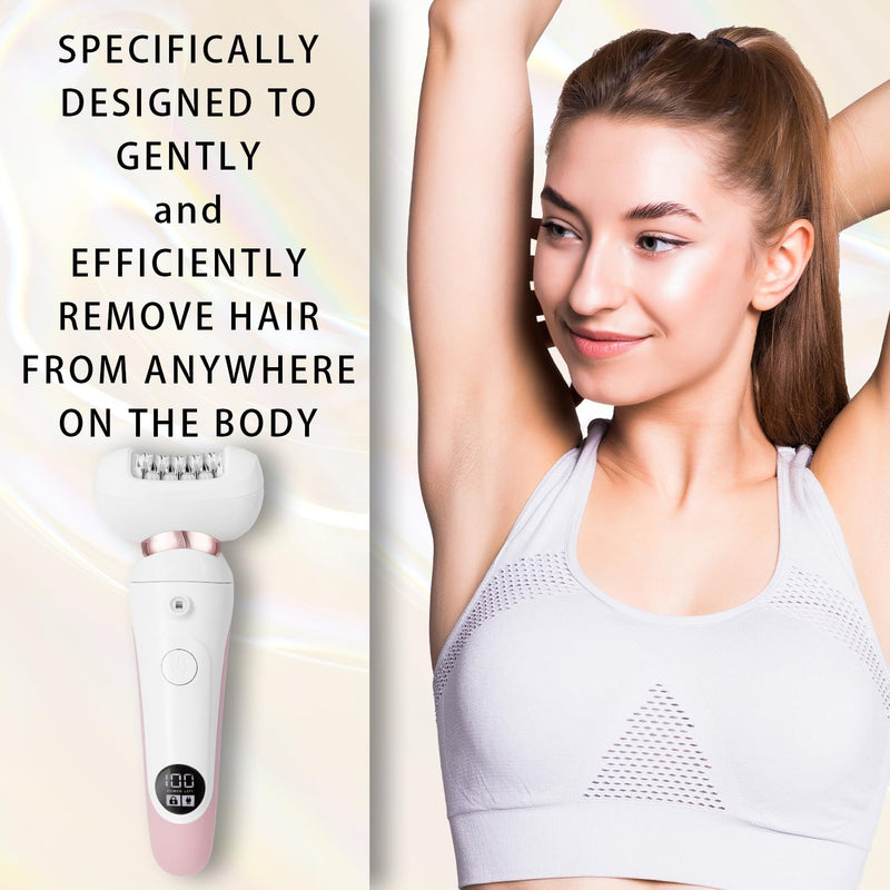 [Australia] - 5 in 1 Electric Shaver for Women,Epilators Hair Removal for Women's Body, Electric Razor for Women Legs Public Area Bikini Trimmer, Face Scrubber, Facial Cleaning Brush Dry Wet Gift Set (Pink) 