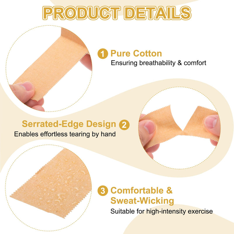 [Australia] - Athletic Sports Tape, Athletic Tape Strong Adhesive Easy Tear with Serrated Edges - Fitting for (Athletes/Sport Trainer/Gymnastics/Boxing) 1 in x 30 Ft, 15 Rolls, Ecru 