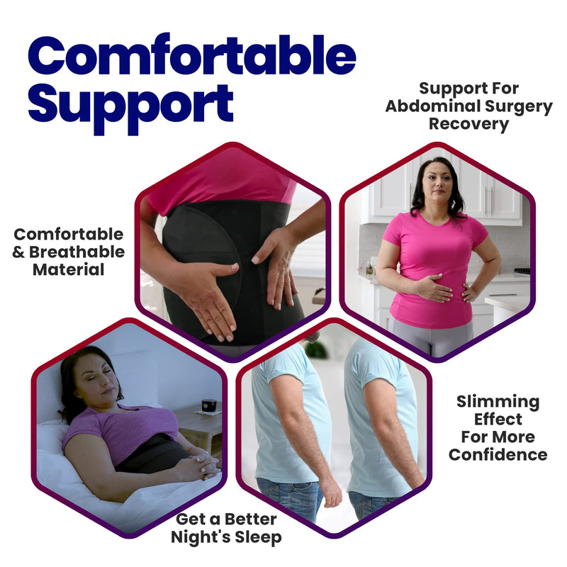 ARMSTRONG AMERICA Abdominal Binder Plus Size Belly Binder - Large/XL Black + White Bundle