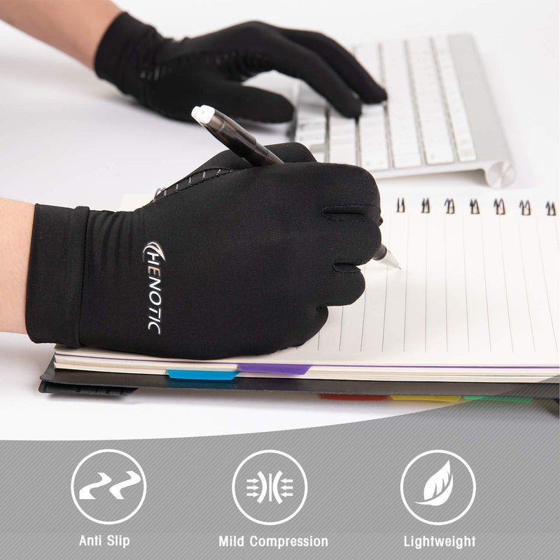 2 Pairs Copper Compression Gloves for Women Men, Full Finger Breathable & Moisture Wicking Arthritis Compression Gloves for Relieving Carpal Tunnel Aches, Rheumatoid Pains, Joint Swell Two Pairs Small: 2 1/5''-2 3/5''