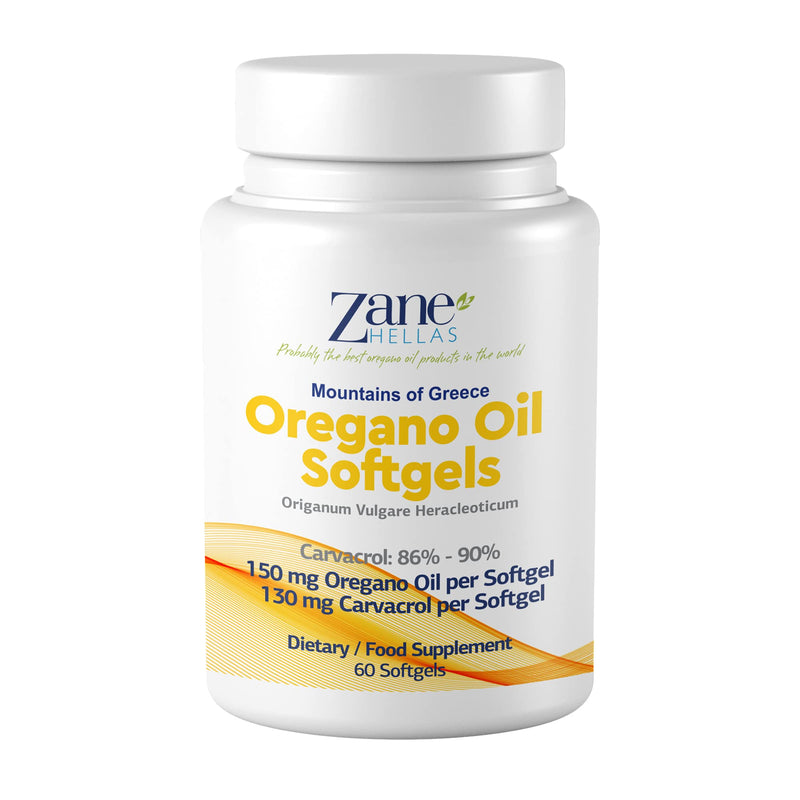 [Australia] - 130 mg Carvacrol - 150 mg Oregano Oil per Softgel. World Highest Concentration Oregano Oil Capsule. Zane Hellas Oregano Oil. Softgel Contains 30% Greek Essential Oil of Oregano. 60 Softgels. 60 Count (Pack of 1) 