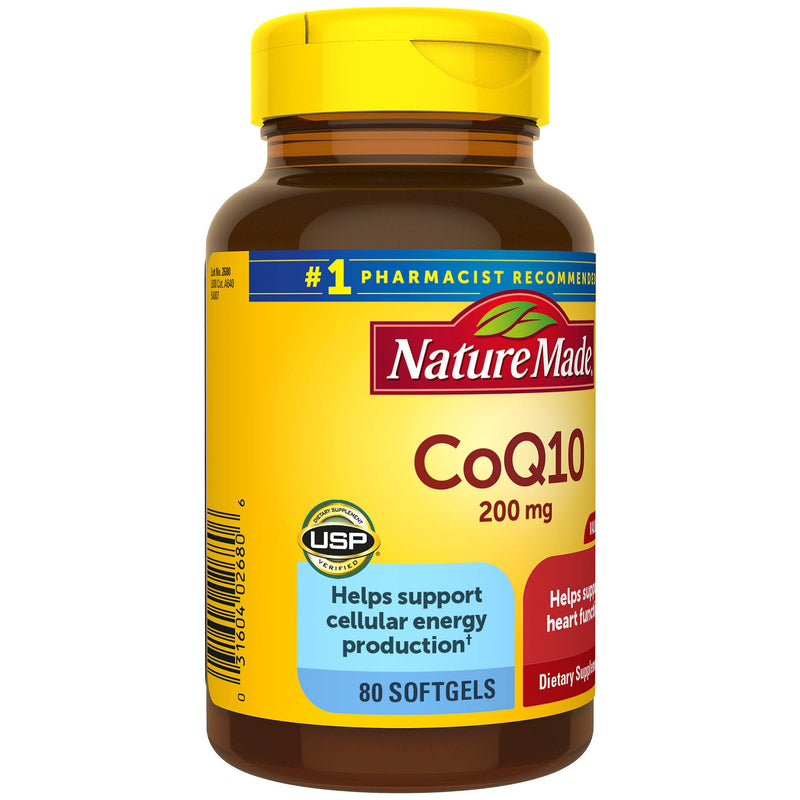 [Australia] - Nature Made CoQ10 200mg, Dietary Supplement for Heart Health Support, 80 Softgels, 80 Day Supply Naturally Orange 80 Count (Pack of 1) 