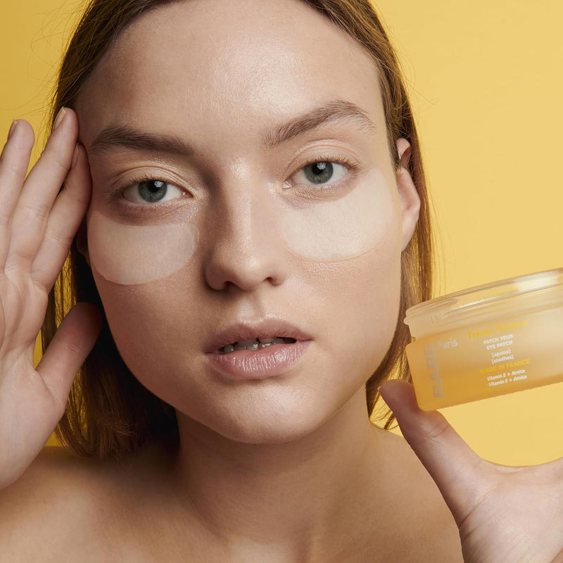 Trésor Solaire - Soothing Under Eye Patches - Soothing & Strengthening - With Vitamin E & Arnica - Brightening, Firming & Revitalizing - Multi-Active Serum Formula - 30 Pairs Tresor Yellow