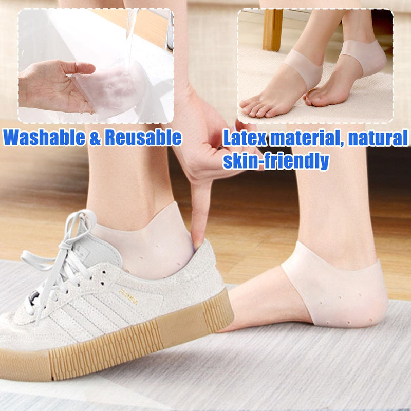 [Australia] - 3 pairs of gel heel protection silicone pads, heel pads for shoes, heel sleeves plantar fasciitis inserts, suitable for heel spurs, plantar fasciitis, heel pain, dry cracks and other symptoms 