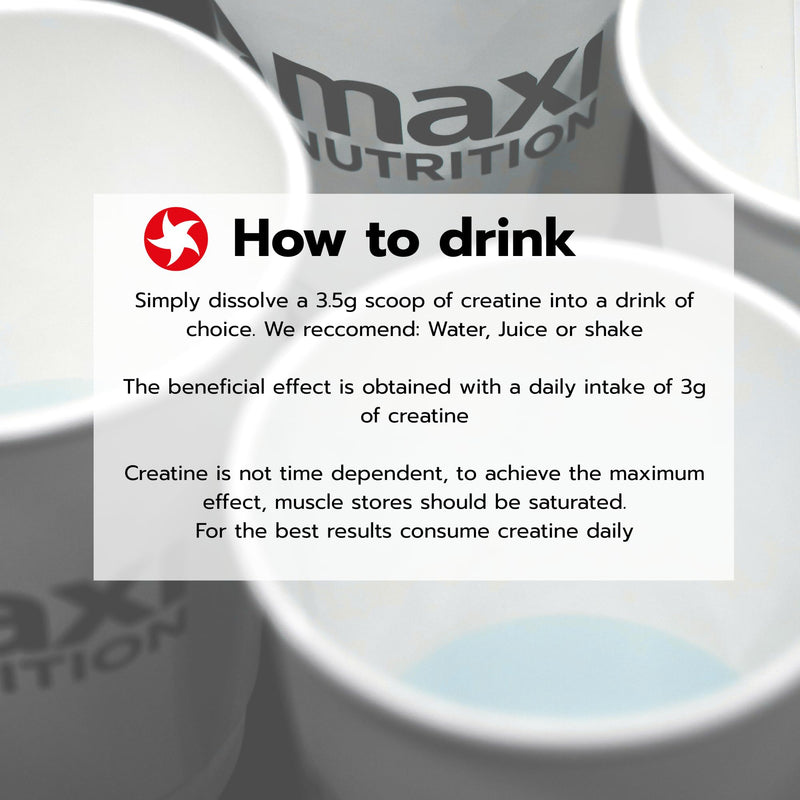 MaxiNutrition 100 Percent Creatine monohydrate, (Creapure) 250g, high dose and Pure creatine Powder for Maximum Performance During Your Training, Unflavoured unflavoured creapure 250 g (1er Pack)