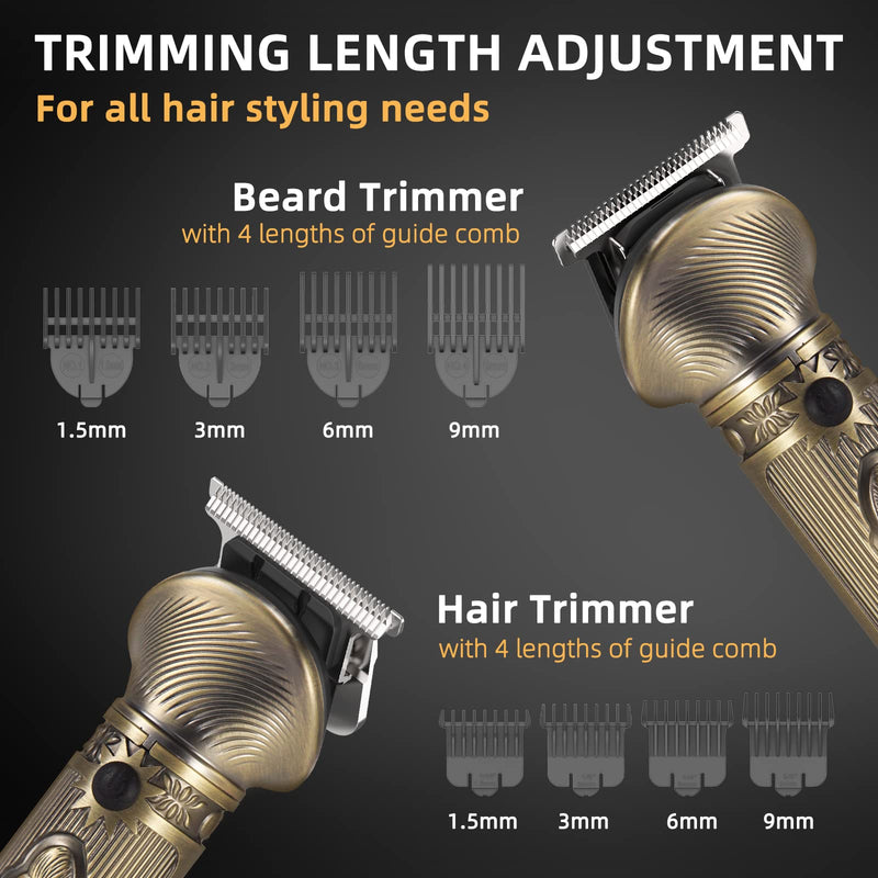 [Australia] - REHOYO Beard Trimmer Hair Trimmer Men, Nose & Ear Trimmer, 6-in-1 Body Groomer Men Kit, Cordless Rechargeable Hair Trimmer with Storage Box, Stainless Steel Blades Bronze 