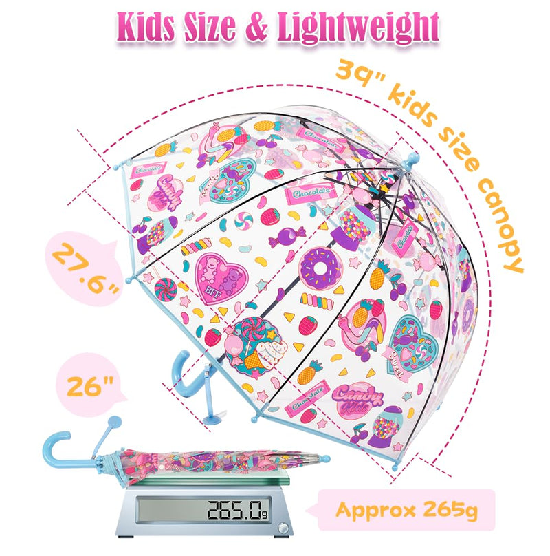 Inverted Reverse Umbrella with C-shaped Handle Windproof Upside Down Umbrellas for Rain and Kids Clear Bubble Umbrella Transparent Dome See Through Child Umbrellas for Rain Boys