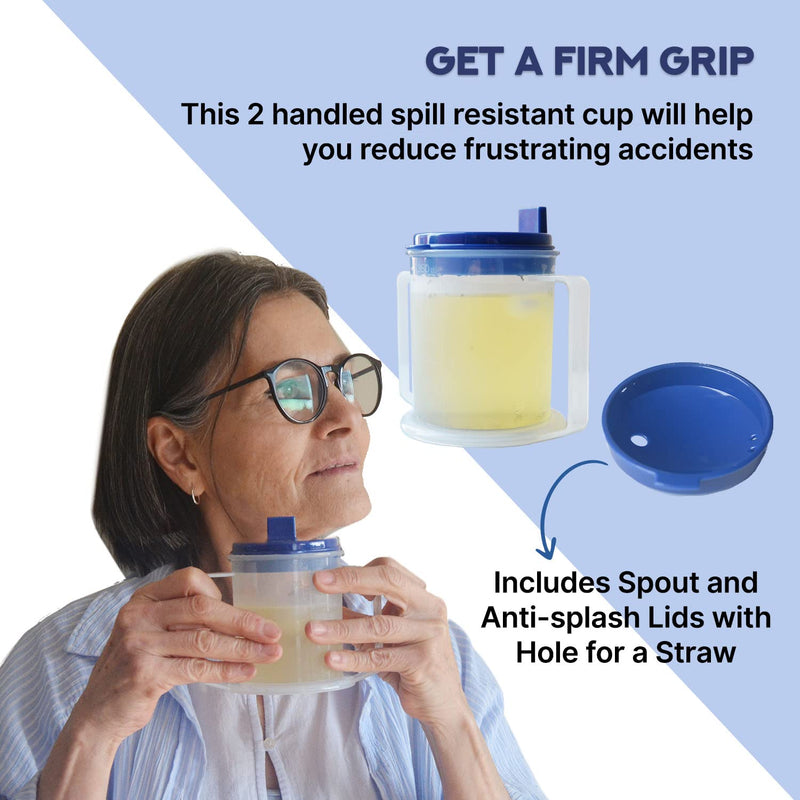 [Australia] - Adult sippy cups for elderly spill proof with straw Adult sippy cup for elderly spill proof | Spill proof cup | Set of 5 pcs with stainless steel straws and dishwasher Blue 