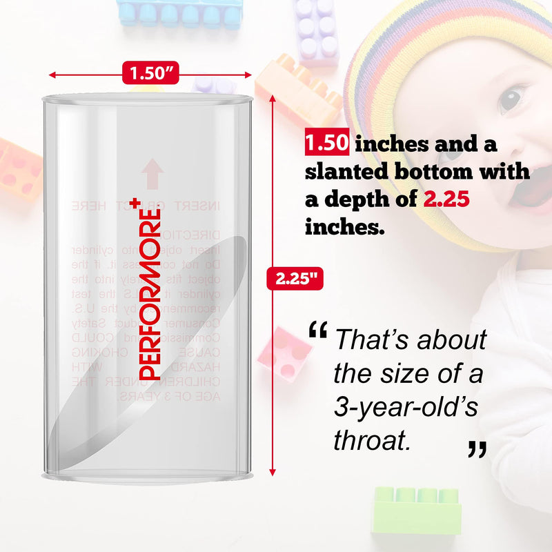 [Australia] - Performore Anti-Choking Hazard Device for Kids, Choke Tester for Small Objects, Hazards for Children, Home Safety Portable Tube Cylinder Tester for Toys, Snacks or Small Objects 