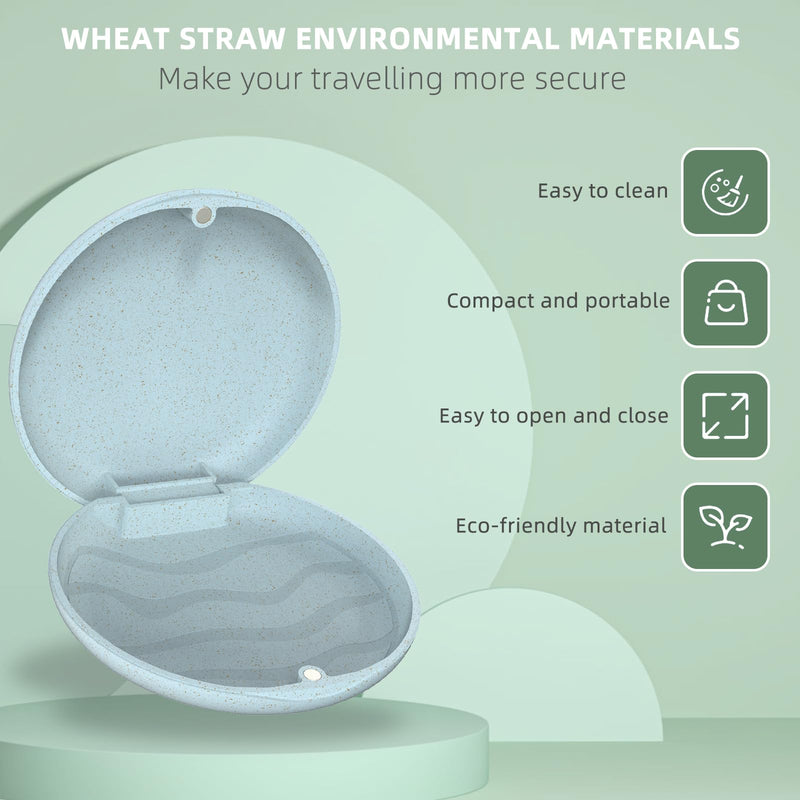 [Australia] - Retainer Case, Retainer Case Slim, Mouthguard Case, Orthodontic Case, Wheat Straw Box, Blue 