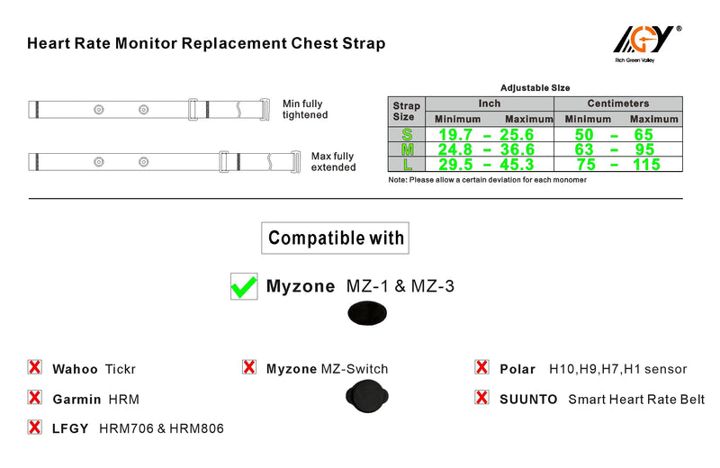 [Australia] - Heart Rate Monitor Chest Strap Compatible with MYZONE MZ-3 Replacement Strap Red Large 