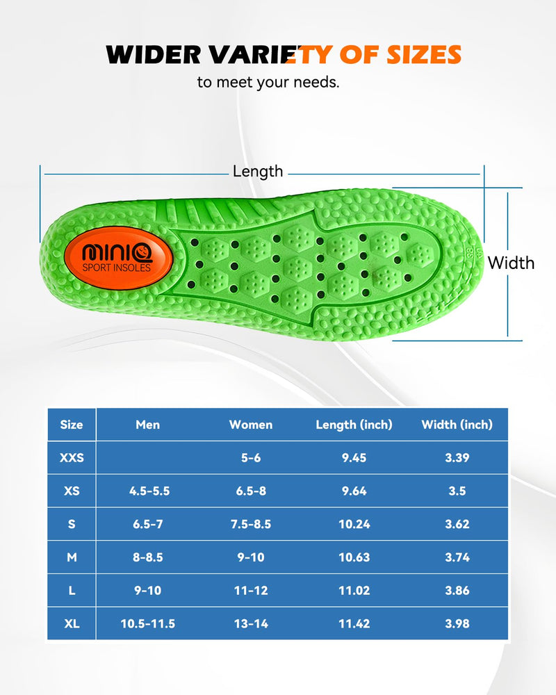 [Australia] - MINIQ Cloud Comfort Insoles for Men & Women - Ultra-Soft Shoe Soles with Memory Foam Cushioning, Arch Support Inserts with Gel Pad for Running, Walking & Boot Shoes 1 Pair M: 8.5-9/W: 9-10 