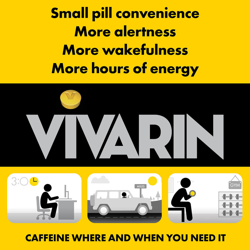 [Australia] - Vivarin, Caffeine Pills, 200mg Caffeine per Dose, Safely and Effectively Helps You Stay Awake, No Sugar, Calories or Hidden Ingredients, Energy Supplement, 40 Tablets 