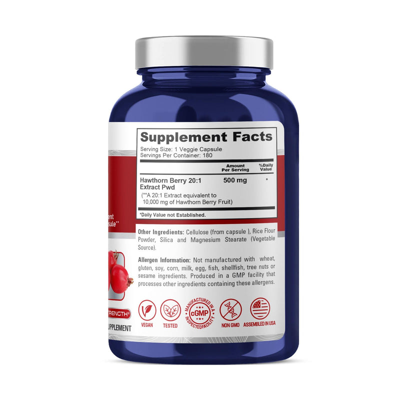 [Australia] - NusaPure Hawthorn Berry 10,000mg per Veggie Caps, 180 Count, Extract 20:1, Vegan, Non-GMO 