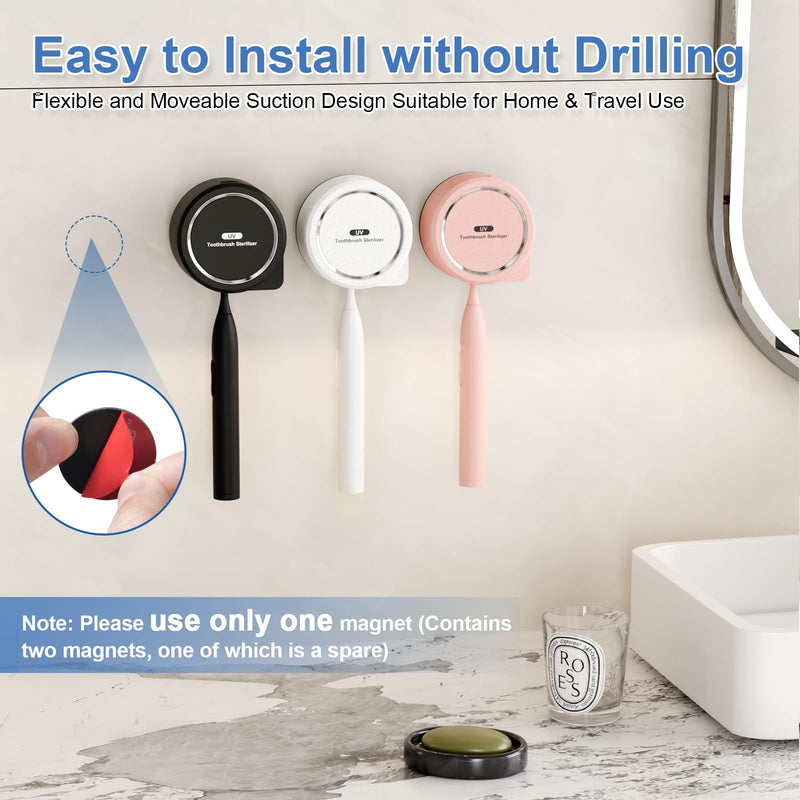 [Australia] - UV Toothbrush Sanitizer Holder, Toothbrush Sanitizer and Holder Cover Caps with Fan Drying, Rechargeable Portable Toothbrush Cleaner Case Fits Most Electric and Manual Toothbrushes (Black) Black 