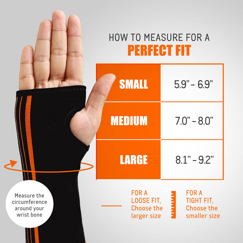 [Australia] - NeoAlly® - Forearm and Wrist Brace for Carpal Tunnel & Exercise, Moisture-Wicking Adjustable Wrist Wraps, Muscle Recovery Wrist Support, Medium, 2 Pack Medium (Pack of 2) 