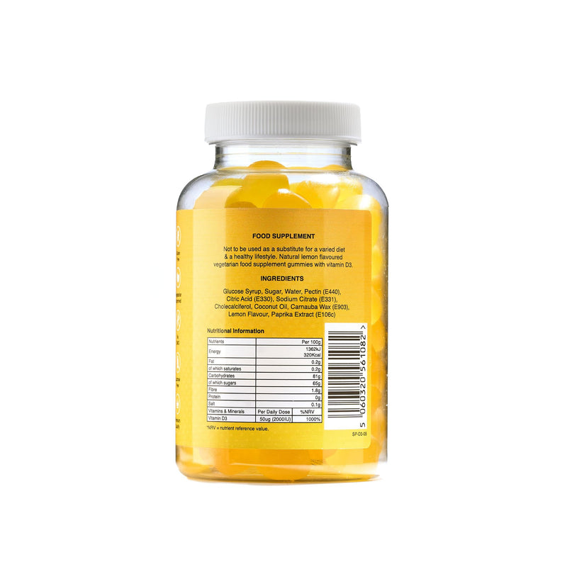 Sunvit-D3 Lemon Vitamin D3 Gummies 2000IU - Vitamin d for Adults & Menopausal Women | Alleviating Back & Muscle Discomfort | Chewable Vitamin D Gummies Suitable for Ages 11 & Above