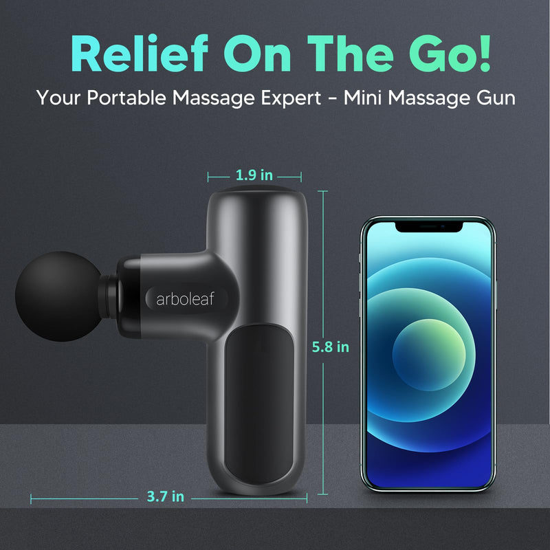 arboleaf Mini Massage Gun, Deep Tissue Percussion Massager Back Pain Relief | portable travel size, ultra-quiet, gift for men and women Slate Gray