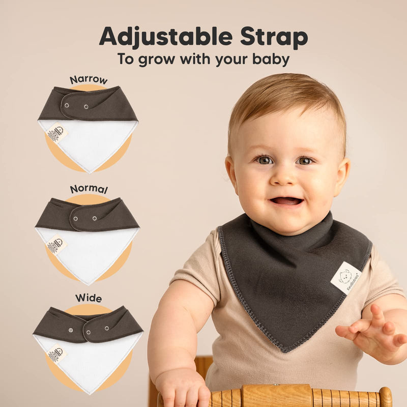 [Australia] - KeaBabies 8-Pack Organic Baby Bandana Drool Bibs - Stylish Unisex Bandana Bibs, Super Absorbent Bandana Drool Bibs, Gentle Teething Bibs for Infants, Organic Cotton Baby Bib (Basics) One Size (Pack of 8) Basics 