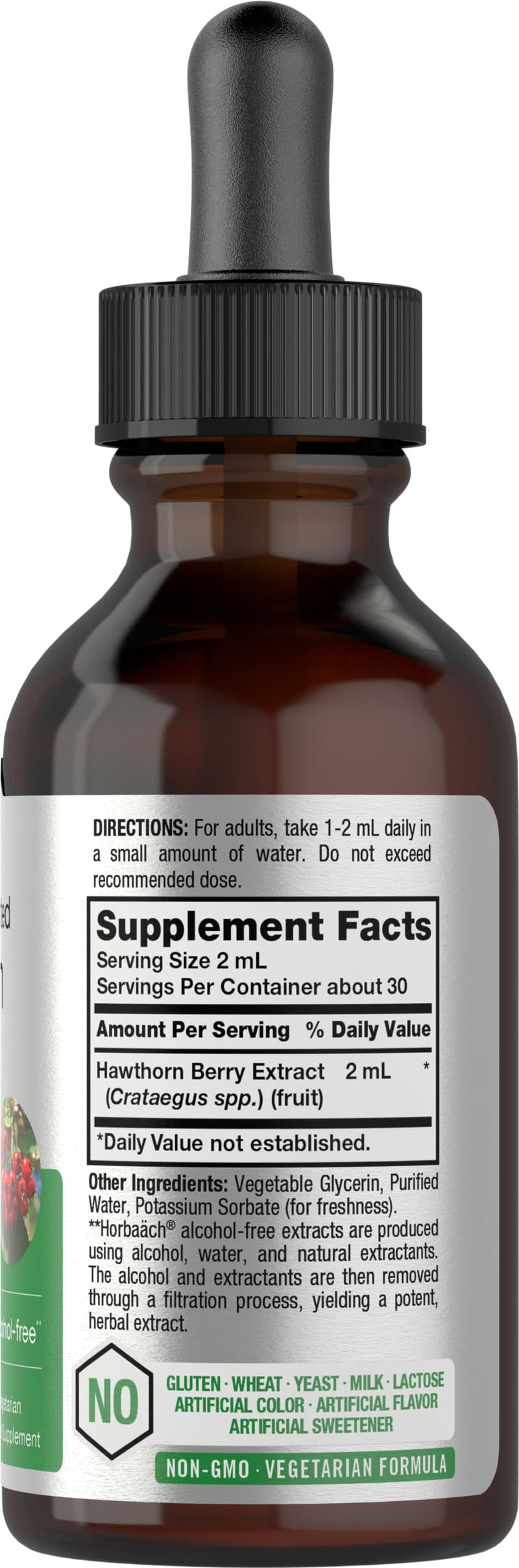 Horbäach Hawthorn Berry Extract | 2 fl oz | Alcohol Free Liquid Tincture | Vegetarian Supplement, Non-GMO, Gluten Free