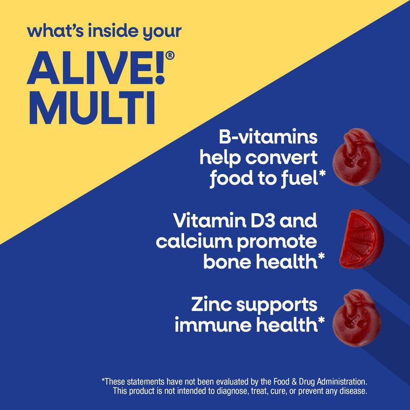 Nature's Way Alive! Men’s Multivitamin Gummy, Vitamin A, C, D3, Zinc,150 ct | Daily Vitamin Gummies for Men, Supports Cellular Energy Metabolism, Immune Health, Muscle Function*, Vegetarian 150 Count (Pack of 1)
