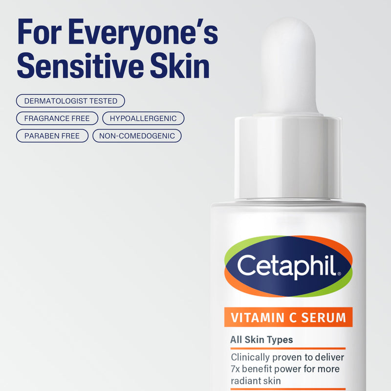 Cetaphil Vitamin C Serum for Dark Spots, Niacinamide, Fragrance Free, 1 Fl Oz