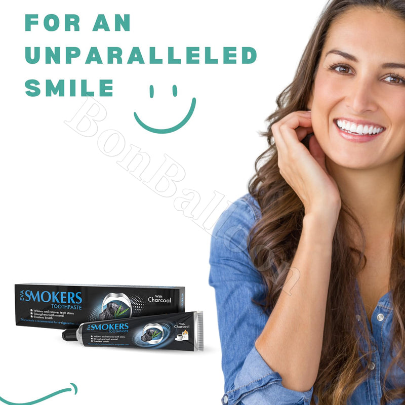 [Australia] - Eva Smokers Charcoal Toothpaste Powerful Stain Remover That Helps You to Get Rid You of Coffee Teeth Halal (1 Pack = 1.76 oz / 50 gm) 
