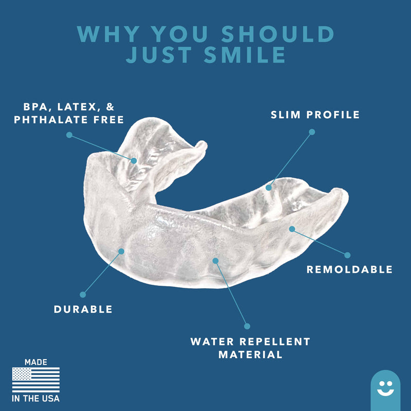 [Australia] - Just Smile Night Guard 2 Pack - Mouth Guard for Teeth Grinding & Clenching Teeth, Moldable & Custom Nightguard for Grinding (Clear) Clear 