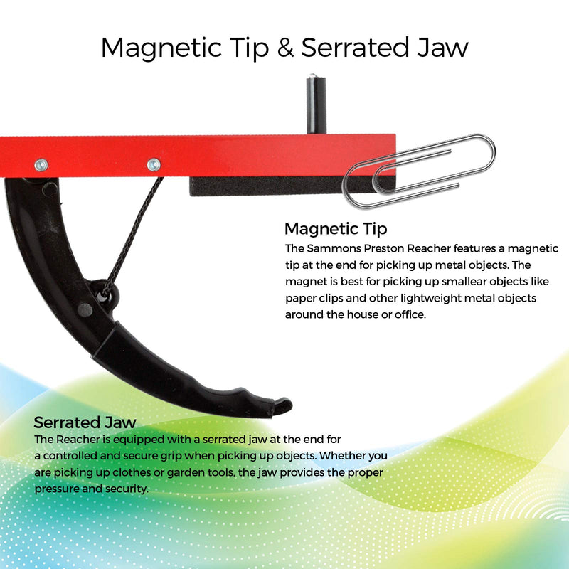 [Australia] - Sammons Preston Reacher, Standard 32", Grabber Reacher Tool, Lightweight Trash Picker Grabber & Garden Nabber, Handy Aluminum Picker Up Tool & Reaching Claw, Portable Reaching Assist & Dressing Tool 32" Long Single 