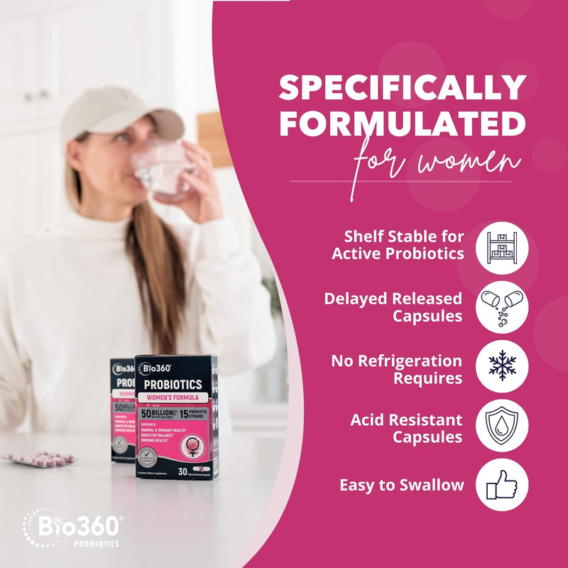 [Australia] - Probiotics for Women Vaginigal Health - Supports pH Balance, Vaginal, Urinary, & Digestive Health - 50 Billion CFU & 15 Unique Strains for Healthy Vaginal Odor & Vaginal Flora - Shelf Stable 60 Capsule 