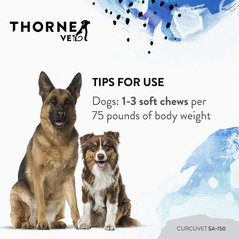 ThorneVET CurcuVET-SA150 – Joint, Muscle, Liver & GI Support for Medium & Large Dogs, 90 Soft Chews - PawsPlanet Australia