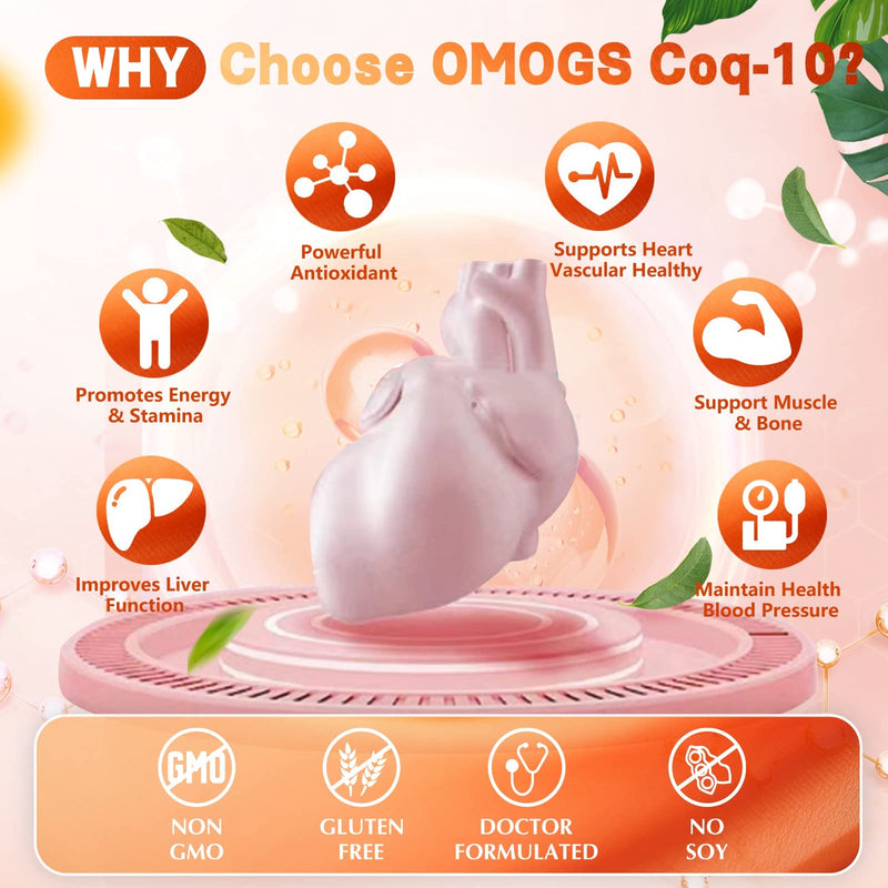 [Australia] - CoQ10 400mg Softgels, Coenzyme Q10 High Absorption Supplements Support Heart Health, Cardiovascular Health, Immune System & Cellular Energy Production, Gluten Free, 60 Softgels 
