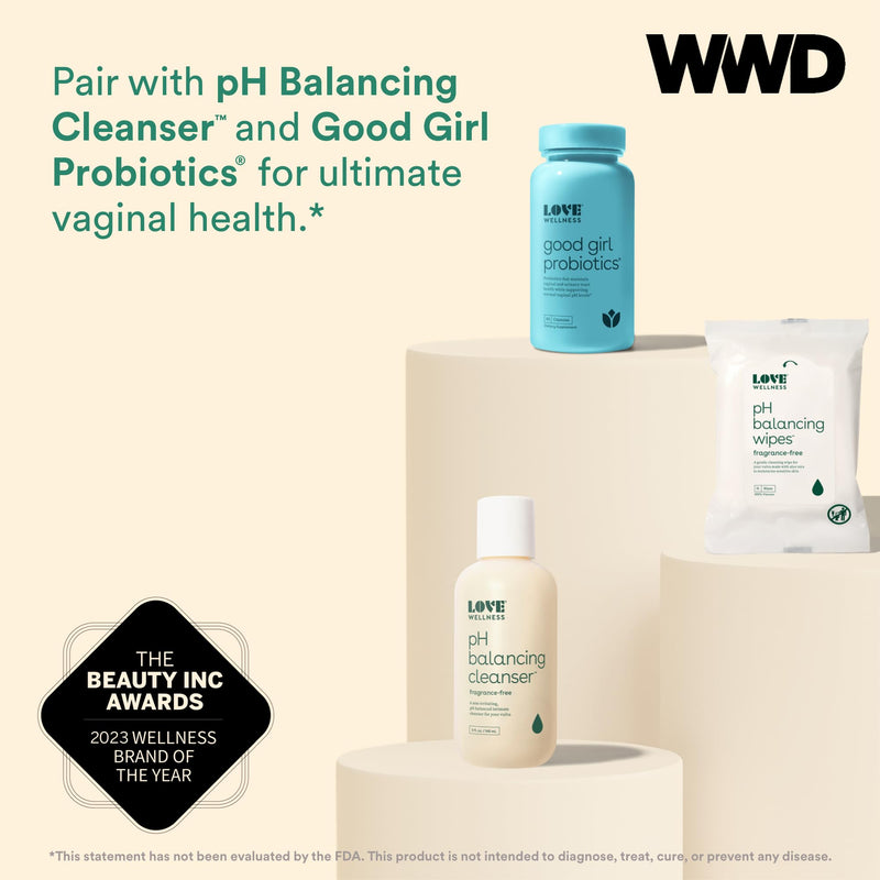 [Australia] - Love Wellness pH Balancing Wipes for Women | Feminine Hygiene for Cleansing with Aloe Vera | Fragrance-Free Intimate Health | Moisturizing, Soothing & Calming for Sensitive Skin | Travel Size | 3-Pack 