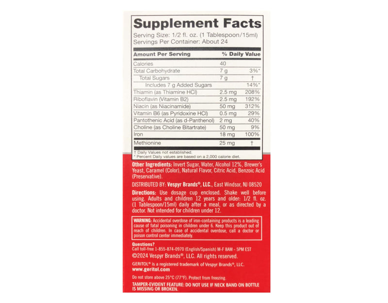 Geritol Liquid Energy Support B-Vitamins,12 Fl Oz (Pack of 2) 12 Fl Oz (Pack of 2)