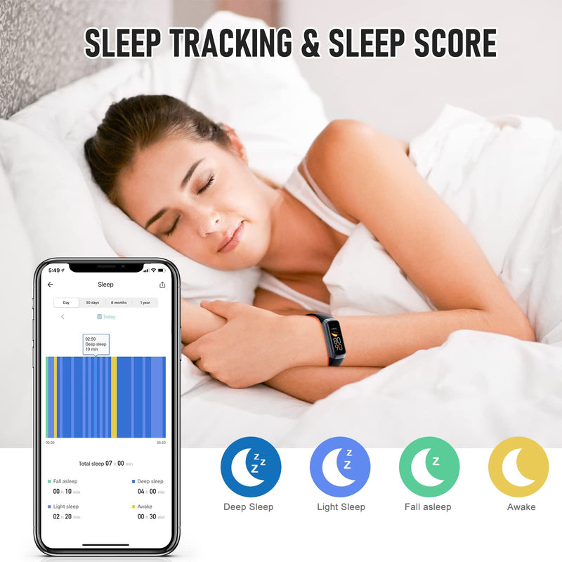 [Australia] - Fitness Tracker, Blood Pressure Watch with 24/7 Heart Rate, Step Counter for Walking, Step Trackers Activity Pedometer for Women Men Android iOS black 