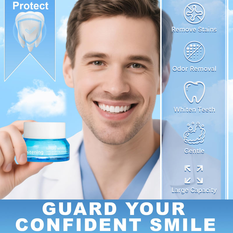 Teeth Whitening Powder, Removes Stains | Breath Freshener | Refreshing Mint Flavor, No Sensitivity, Tooth Whitening Powder Suitable for Coffee Stain, Tea Stains, and Tartar 15g 1 Ounce (Pack of 1)