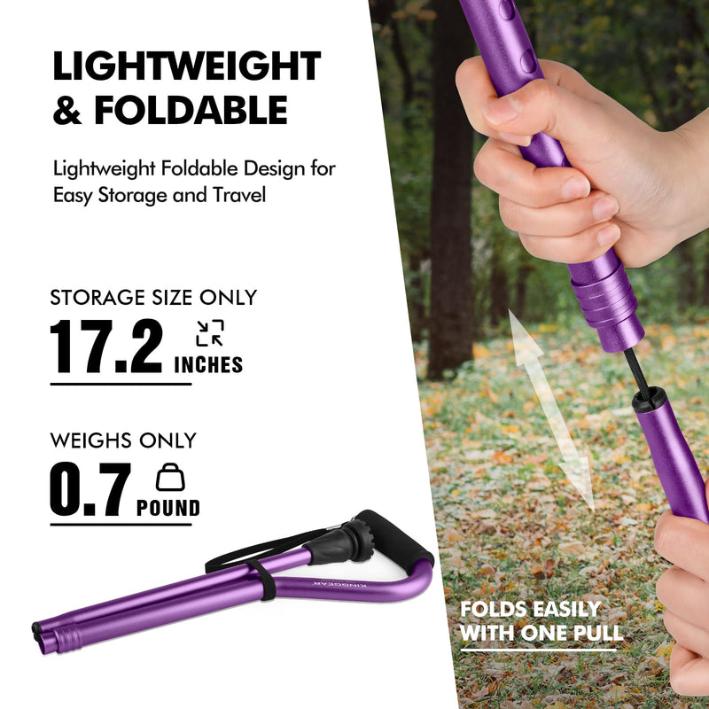 [Australia] - Walking Cane and Walking Stick for Men Women,Lightweight Folding Cane with Offset Soft Cushioned Hand -Purple 