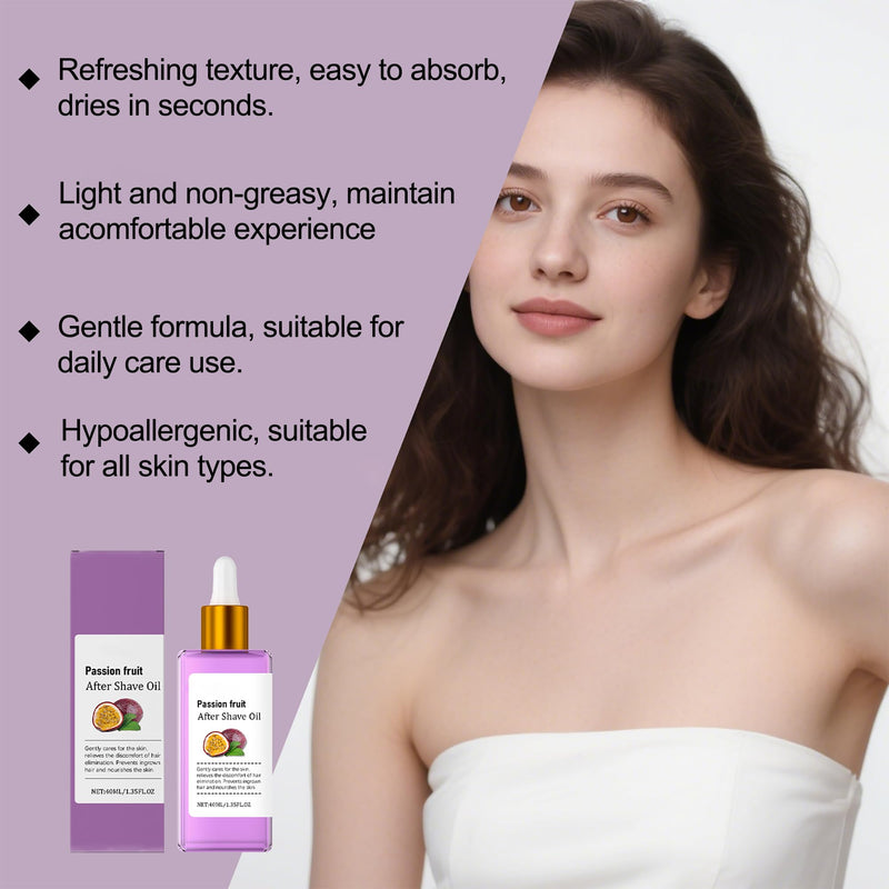 [Australia] - After Shave Oil, Passion Fruit Hair Removal Aftershave Oil for Women | Reduces Hair Removal Irritation, Moisturizes Skin & Relieves Dryness - Mlid & Lightweight & Easily Absorbed - 40ml 
