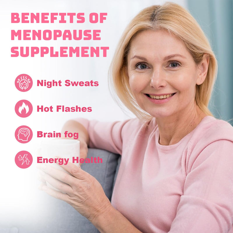Menopause Support Supplement for Women, Soy Isoflavone, 60 Capsules | With Black Cohosh, Passion Flower, Vitex, Vitamins B6 & B12, and Magnesium for Women's Daily Wellness Support