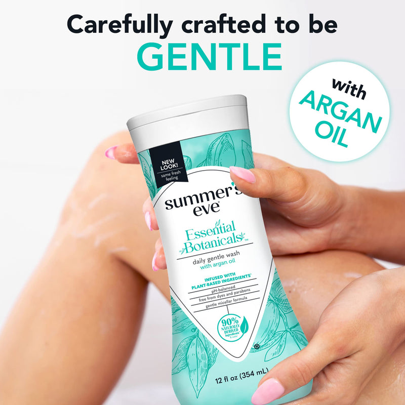 [Australia] - Summer's Eve Essential Botanicals Gentle Wash with Argan Oil, Removes Odor, pH balanced, 12 fl oz 12 Fl Oz (Pack of 1) 