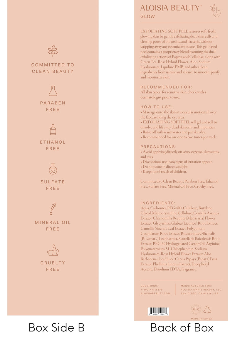GLOW Exfoliating Soft Facial Peel Gel – Gentle Enzyme Exfoliator with Papaya, Licorice Root, Green Tea, Aloe & Vitamin E, 6.7 oz