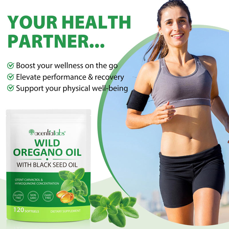 [Australia] - Oil of Oregano Softgels 6000mg, 2 in 1 Formulated with Black Seed Oil 200mg, Immune Support, Oregano Oil Capsules Organic, Natural Defense Supplement, Non-GMO, Easy to Swallow, 240 Softgels 120 Count (Pack of 2) 