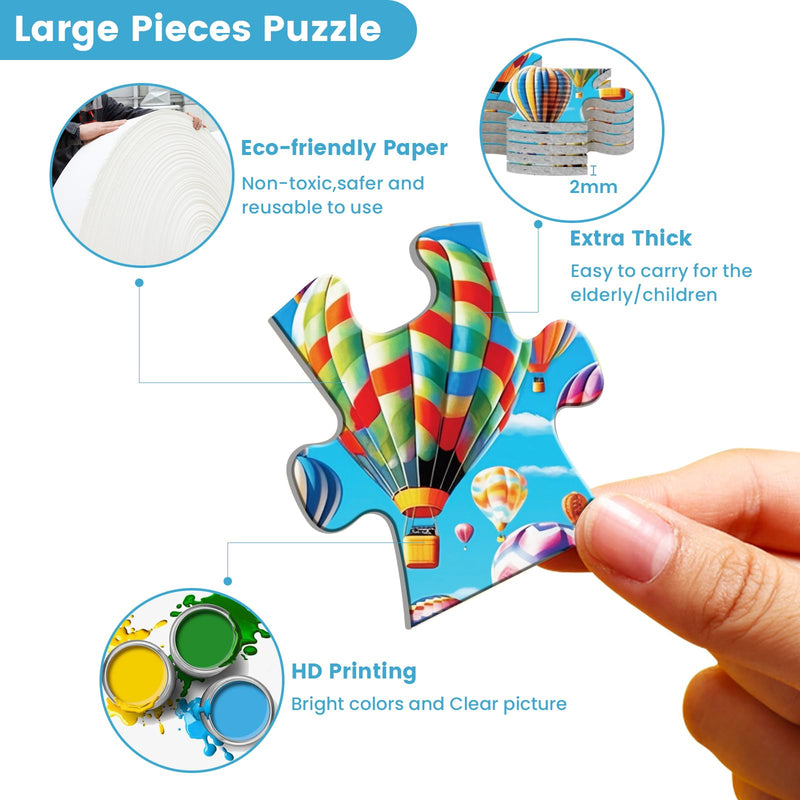 [Australia] - 6 Packs 36 Large Puzzle Pieces for Seniors, 36 Piece Puzzles for Older Adults, Alzheimer's Puzzles, Memory Cognition Games for Older Seniors with 6 Storage Bags 
