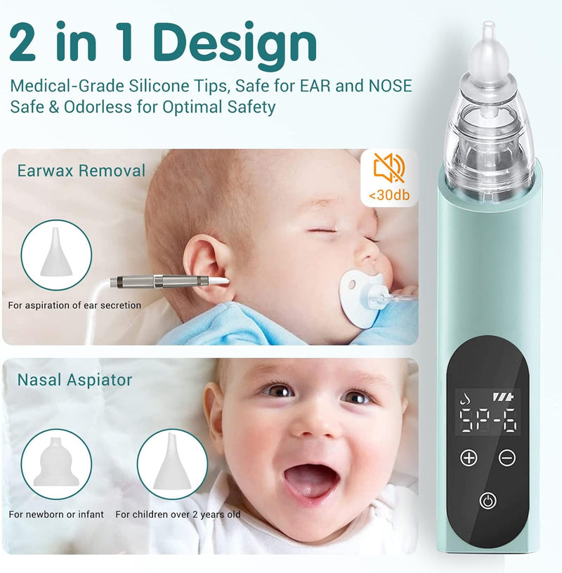 [Australia] - Ear Dryer, Ear Water Remover Ear-Wax-Vacuum-Remover, Strong Suction Ear Wax Sucker 5 Levels Electric Soft Earwax Removal Kit, Ear Drying for Swimmers Water Sports and Hearing Aid Use, for Kids Adult 