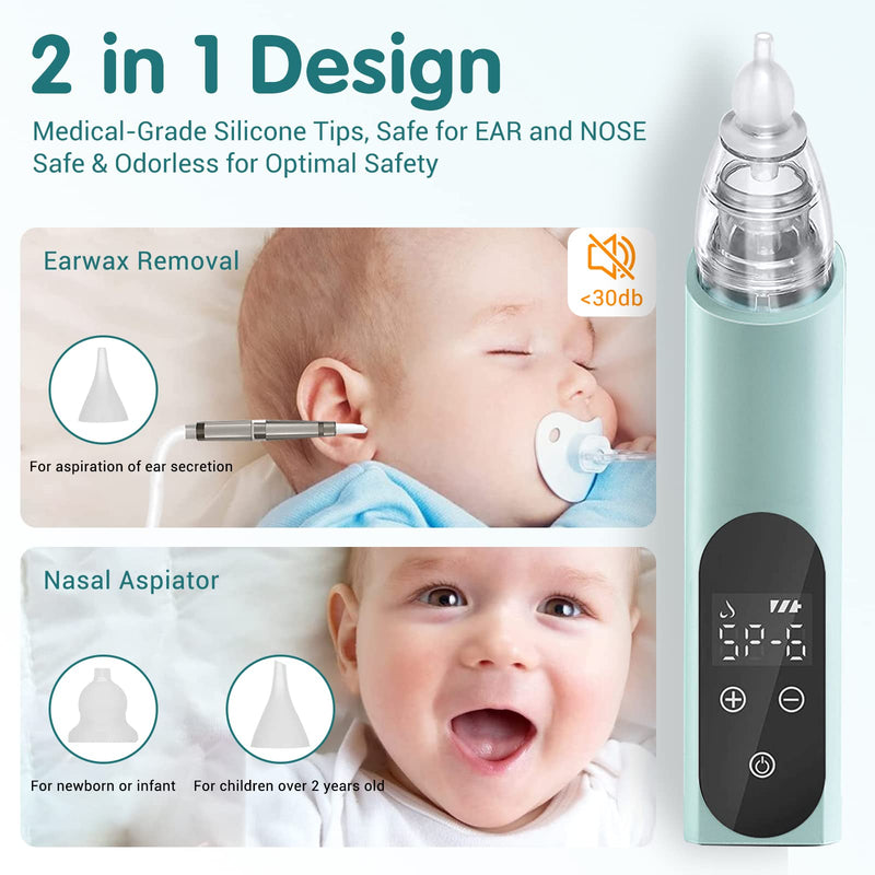 [Australia] - Ear Vacuum Wax Removal Tool, 6 Levels Electric Strong Suction Ear Vacuum Wax Remover, USB Charge Ear Cleaner Ear Wax Vacuum, Ear Wax Suction Remover Device for Adults and Kids (Blue) Blue 